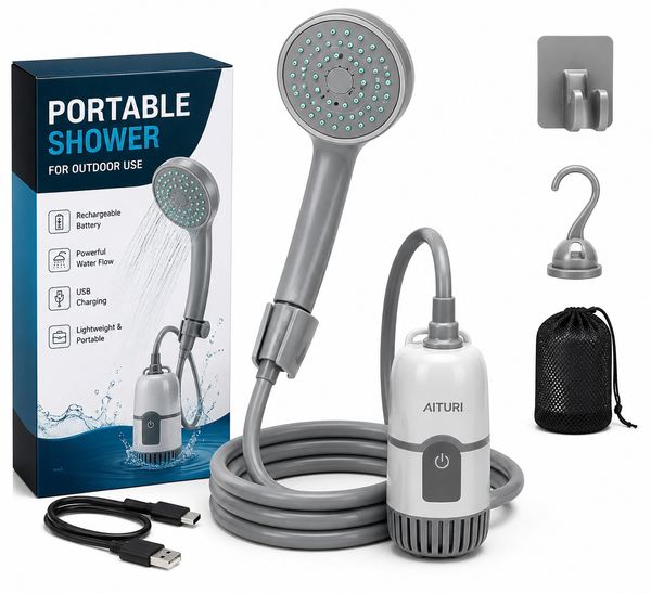 Portable Shower Pump – Rechargeable Shower with USB Charging for Travel & Emergency Use
